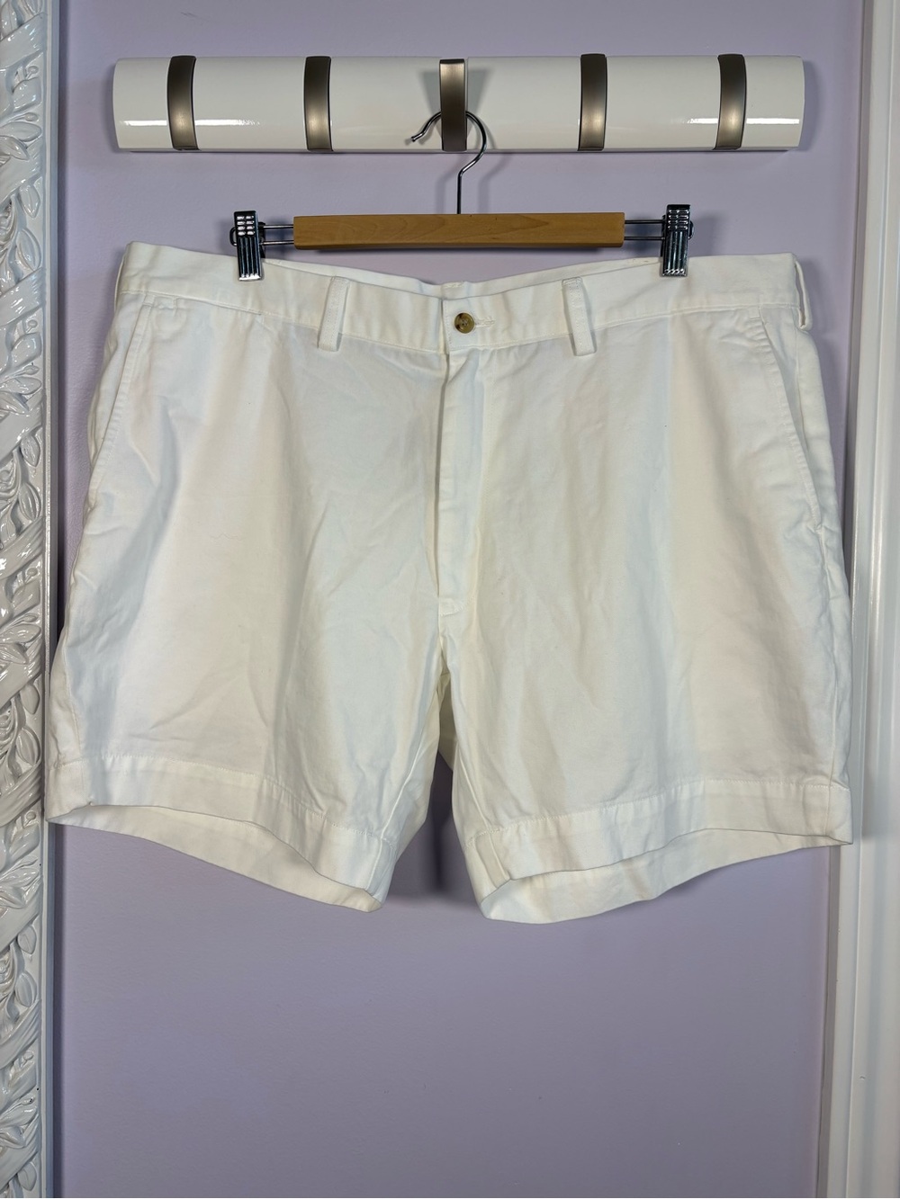 Polo by Ralph Lauren White Classic Fit Casual Soft Cotton Men's Chino Shorts 40